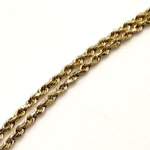 22” - 14K Yellow Gold Solid Gold (not hollow) Rope Chain with Jewelry Pouch